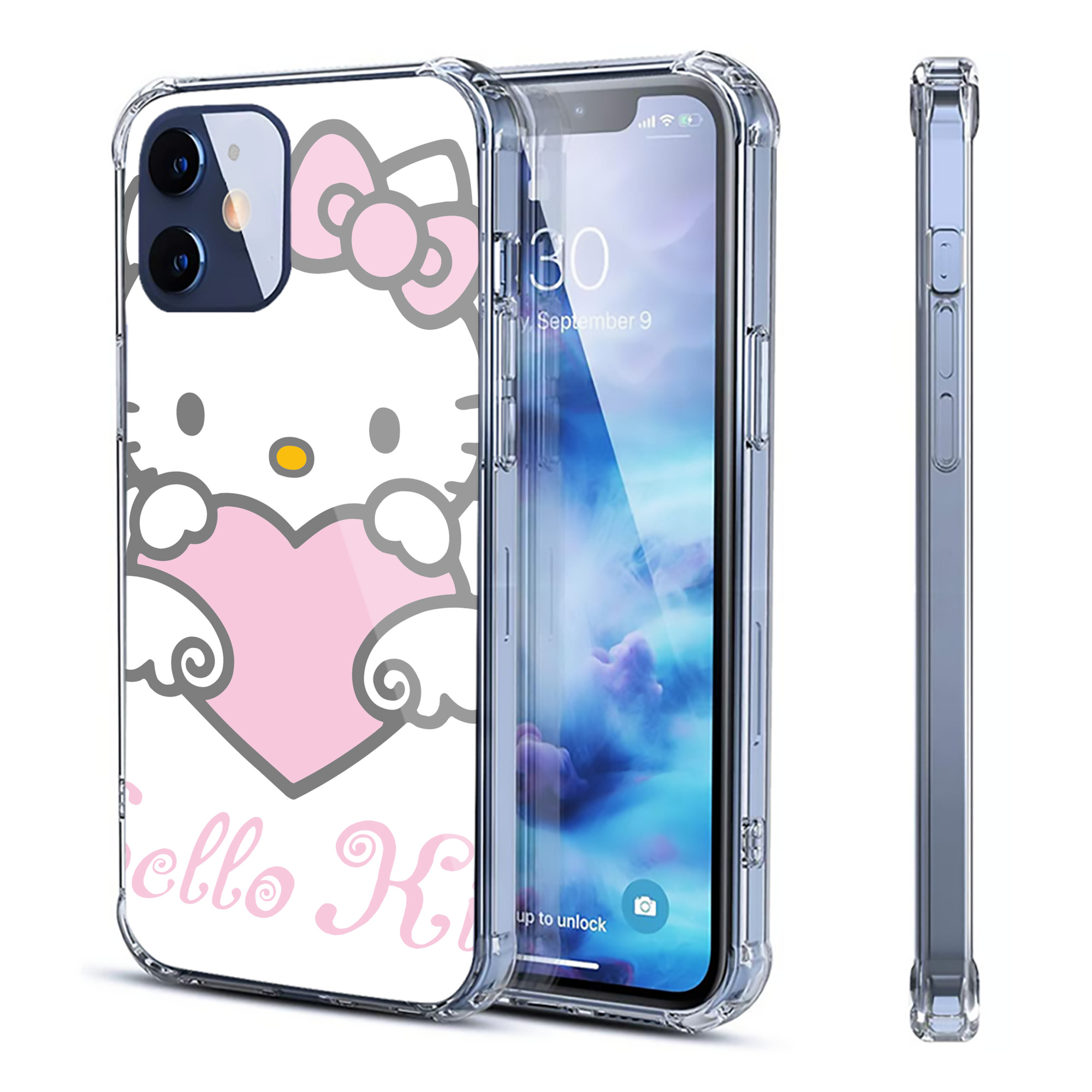 （画像用） Hello Kitty ハローキティ 【iPhone 12シリーズ対応】透明スマホケース（クリアソフトケース）